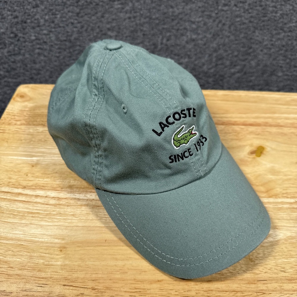 Vintage Lacoste Baseball Cap OS Green Embroidered Logo Since 1933 Adjustable Hat